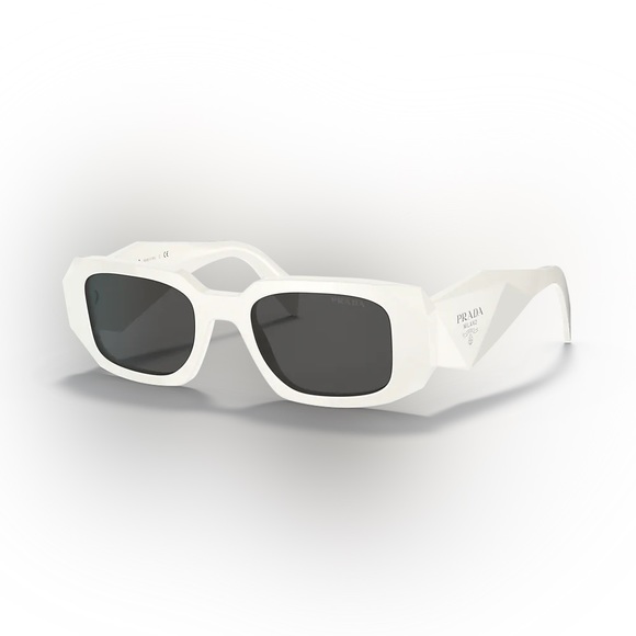 New PRADA rectangle spr17w sunglasses white - Picture 2 of 2